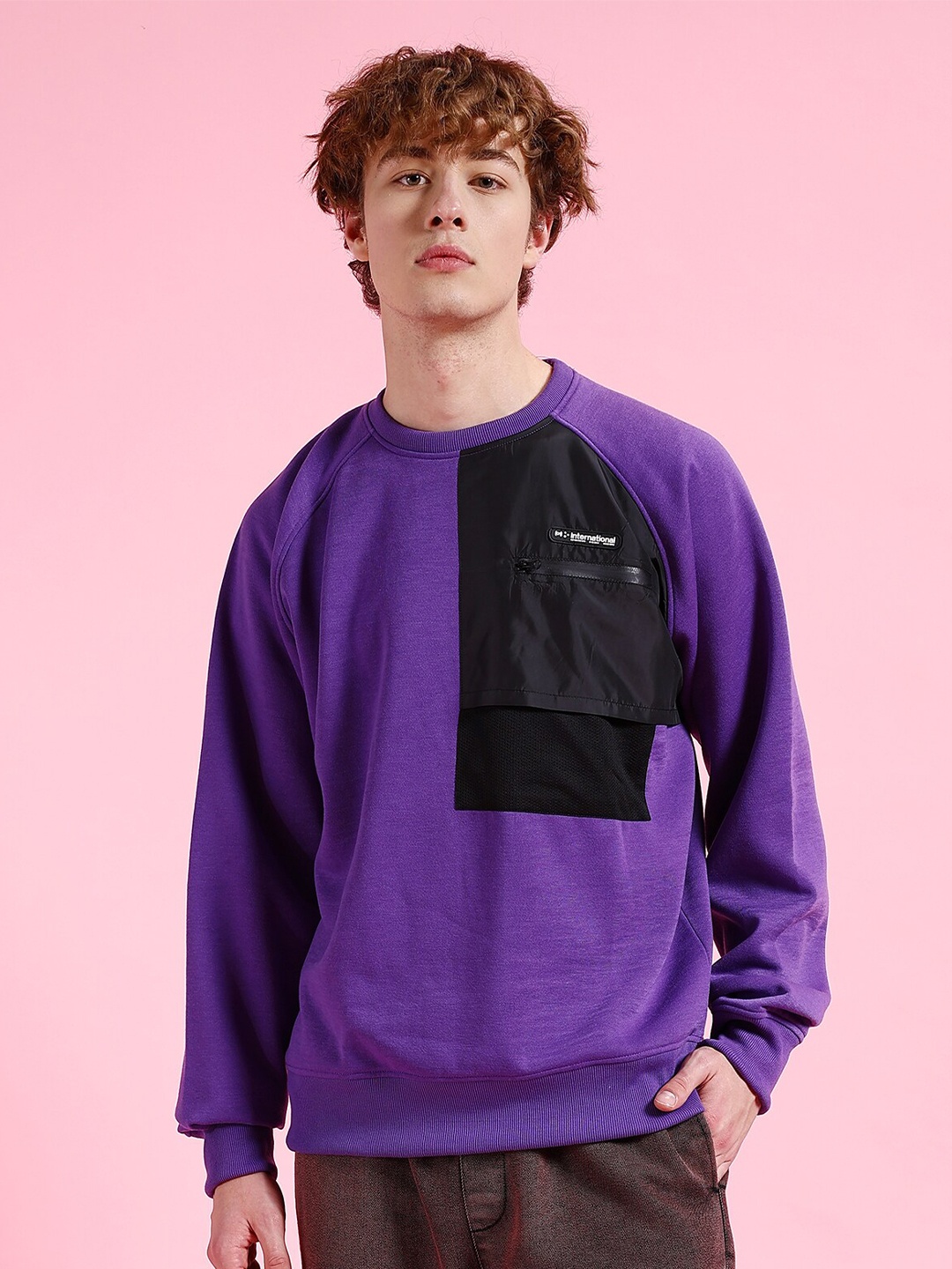 The Indian Garage Co Men Purple Printed Sweatshirt