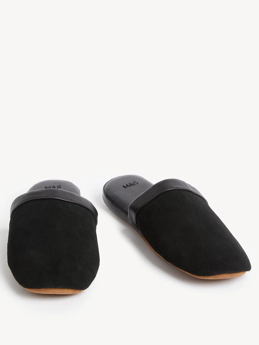 

Marks & Spencer Men Suede Slip-On Room Slippers, Black