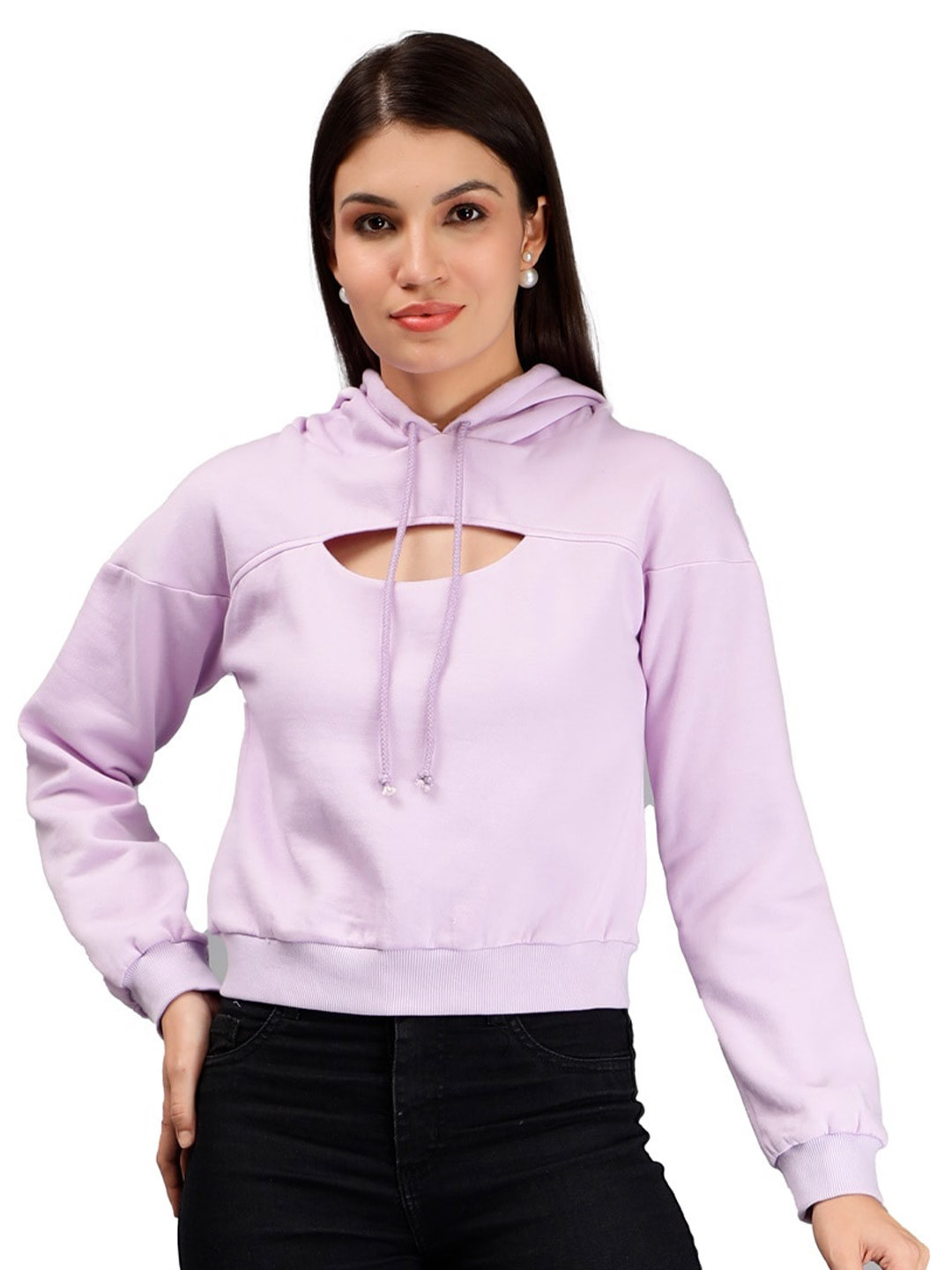 

Miga by Shaberry Women Purple Hooded Sweatshirt