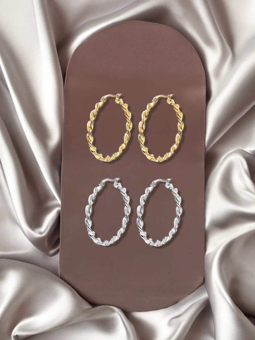 

Yellow Chimes Multicoloured Contemporary Hoop Earrings, Multi