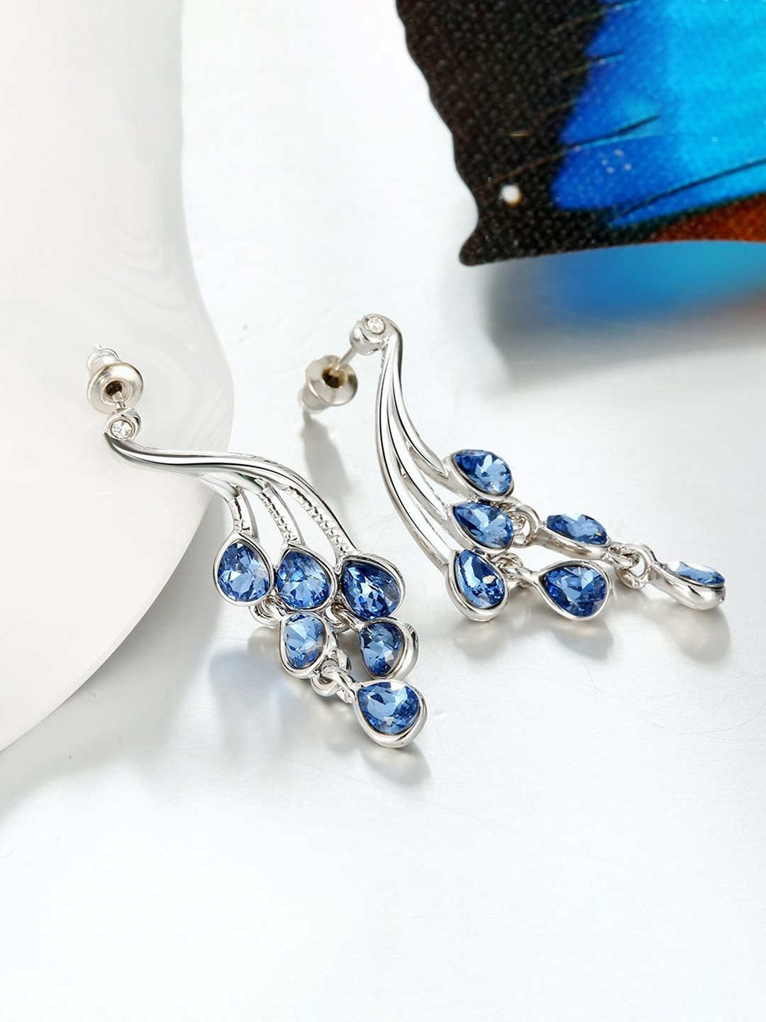 

Yellow Chimes Blue Contemporary Drop Earrings