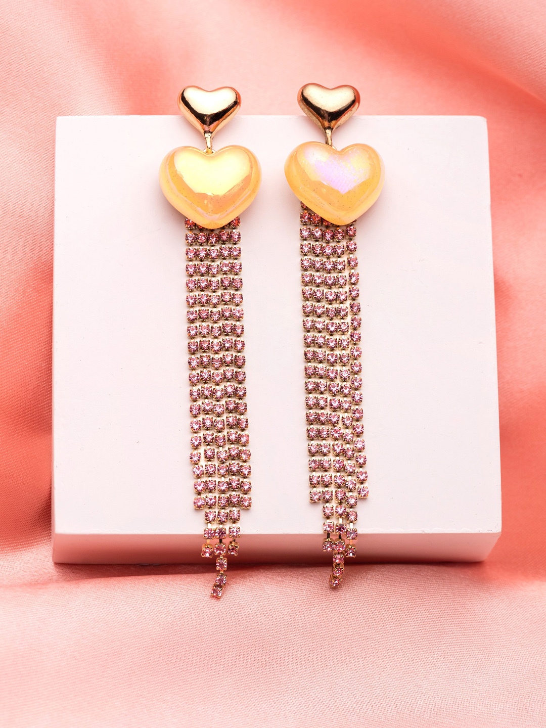 

Yellow Chimes Gold-Toned Contemporary Drop Earrings