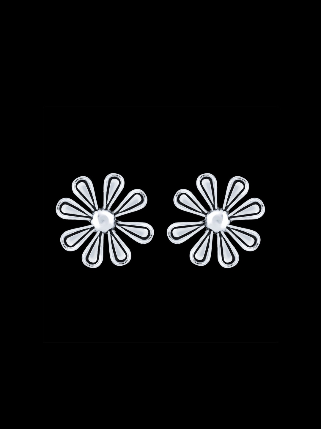 

Yellow Chimes Silver-Toned Contemporary Studs Earrings