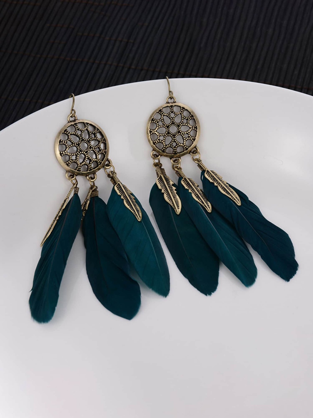 

Yellow Chimes Contemporary Drop Earrings, Green