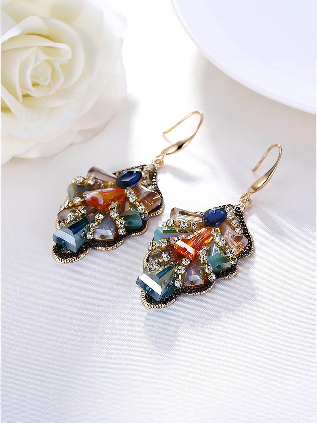 

Yellow Chimes Blue Contemporary Drop Earrings