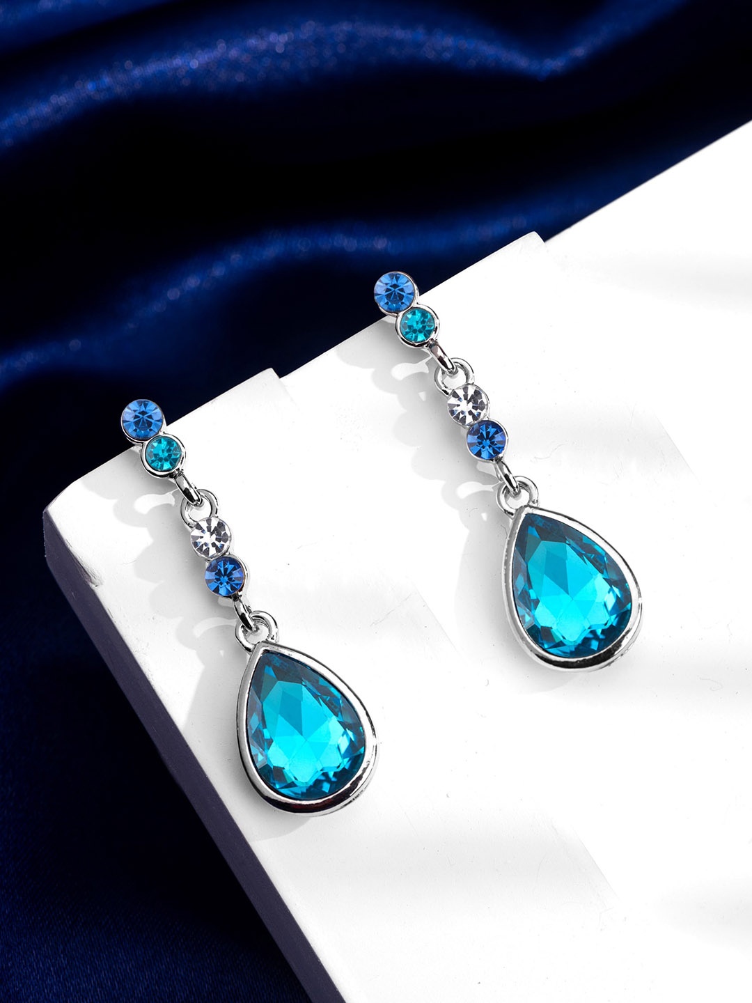 

Yellow Chimes Blue Contemporary Drop Earrings