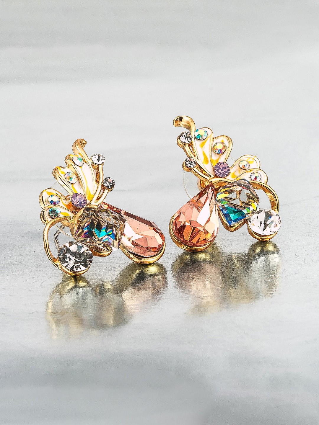 

Yellow Chimes Brown Contemporary Studs Earrings