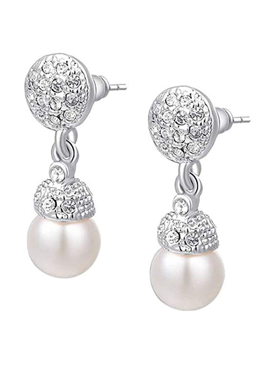 

Yellow Chimes Silver-Toned Contemporary Drop Earrings