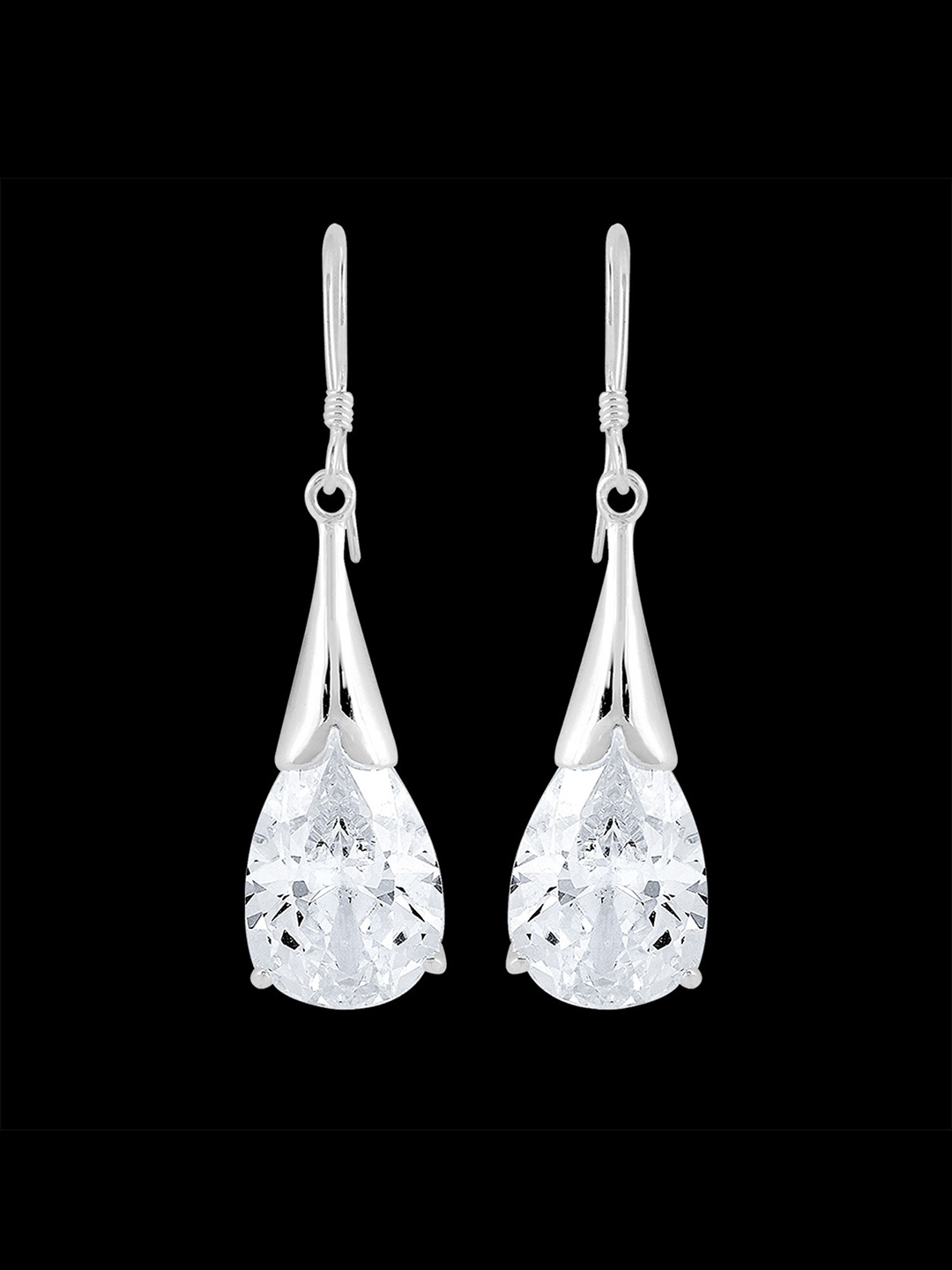 

Yellow Chimes Silver-Toned Contemporary Drop Earrings