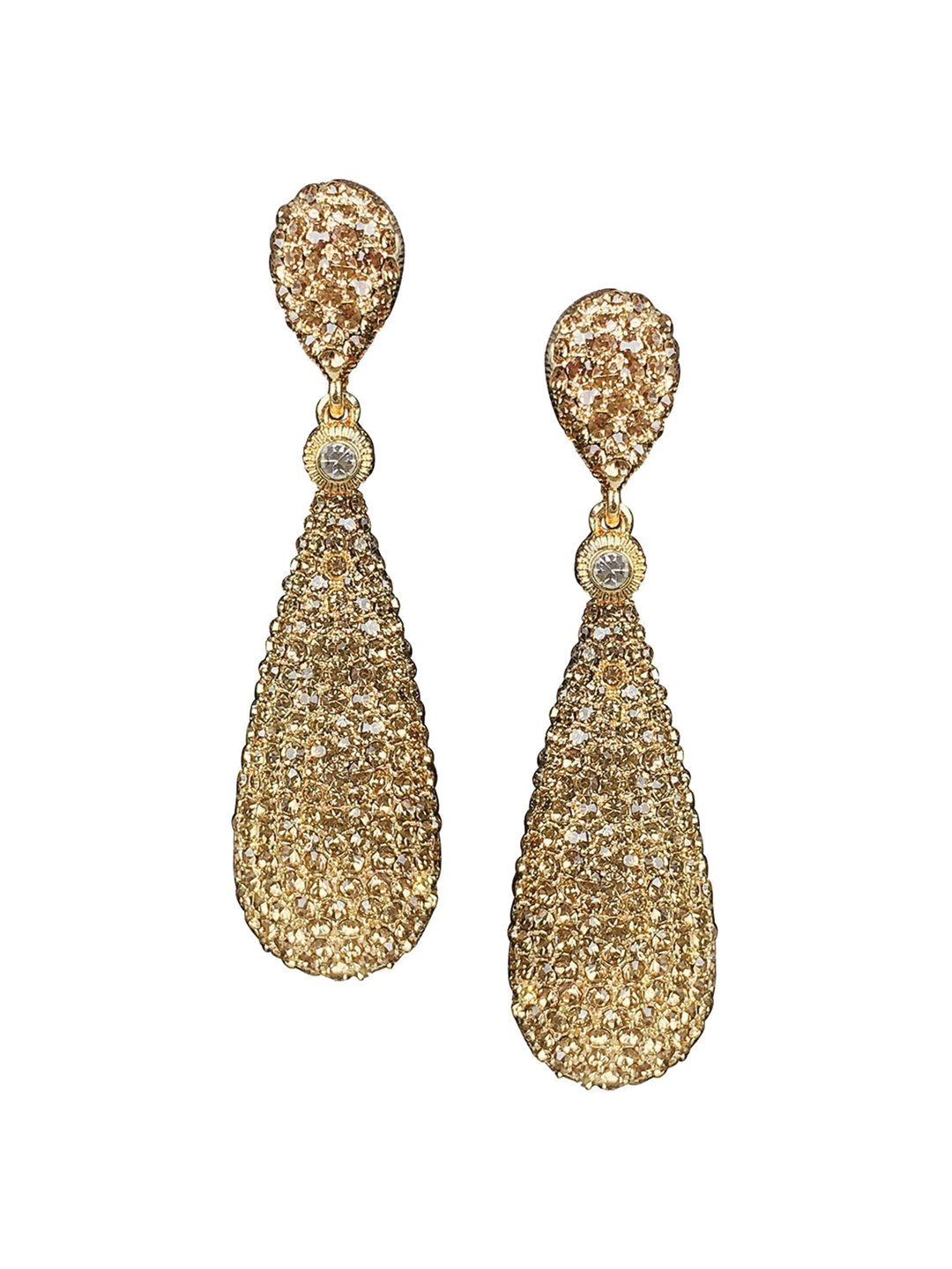 

Yellow Chimes Gold-Toned Contemporary Drop Earrings
