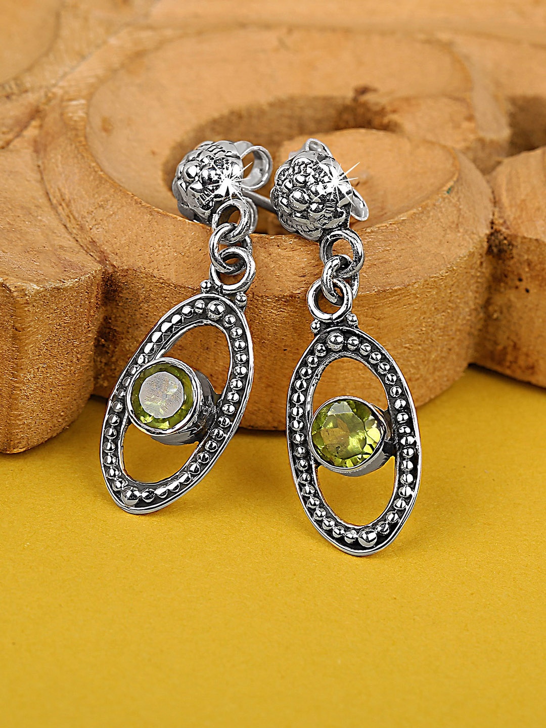 

Yellow Chimes Green Contemporary Drop Earrings