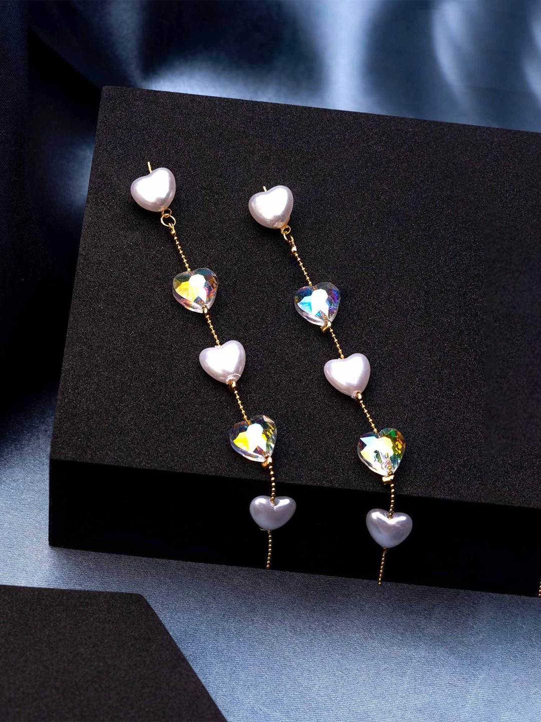 

Yellow Chimes White Contemporary Hoop Earrings