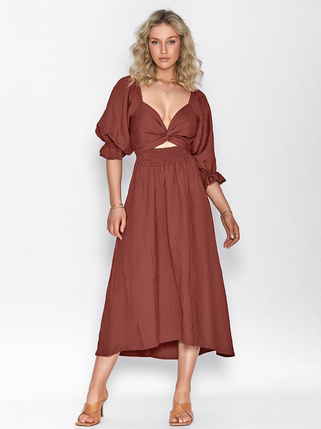 

StyleCast Red Print A-Line Dress