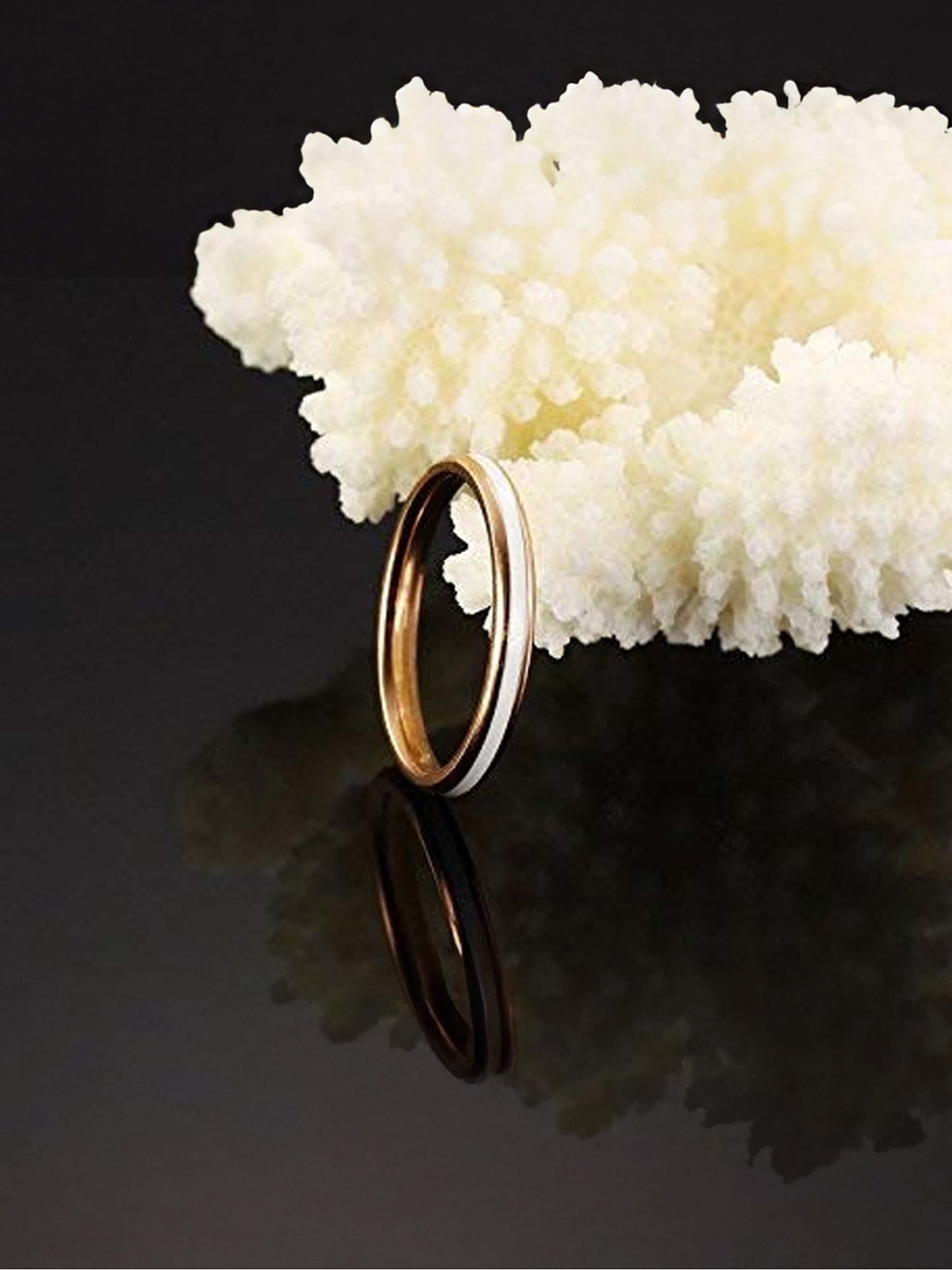 

Yellow Chimes Stainless Steel Fading Band Ring, Silver