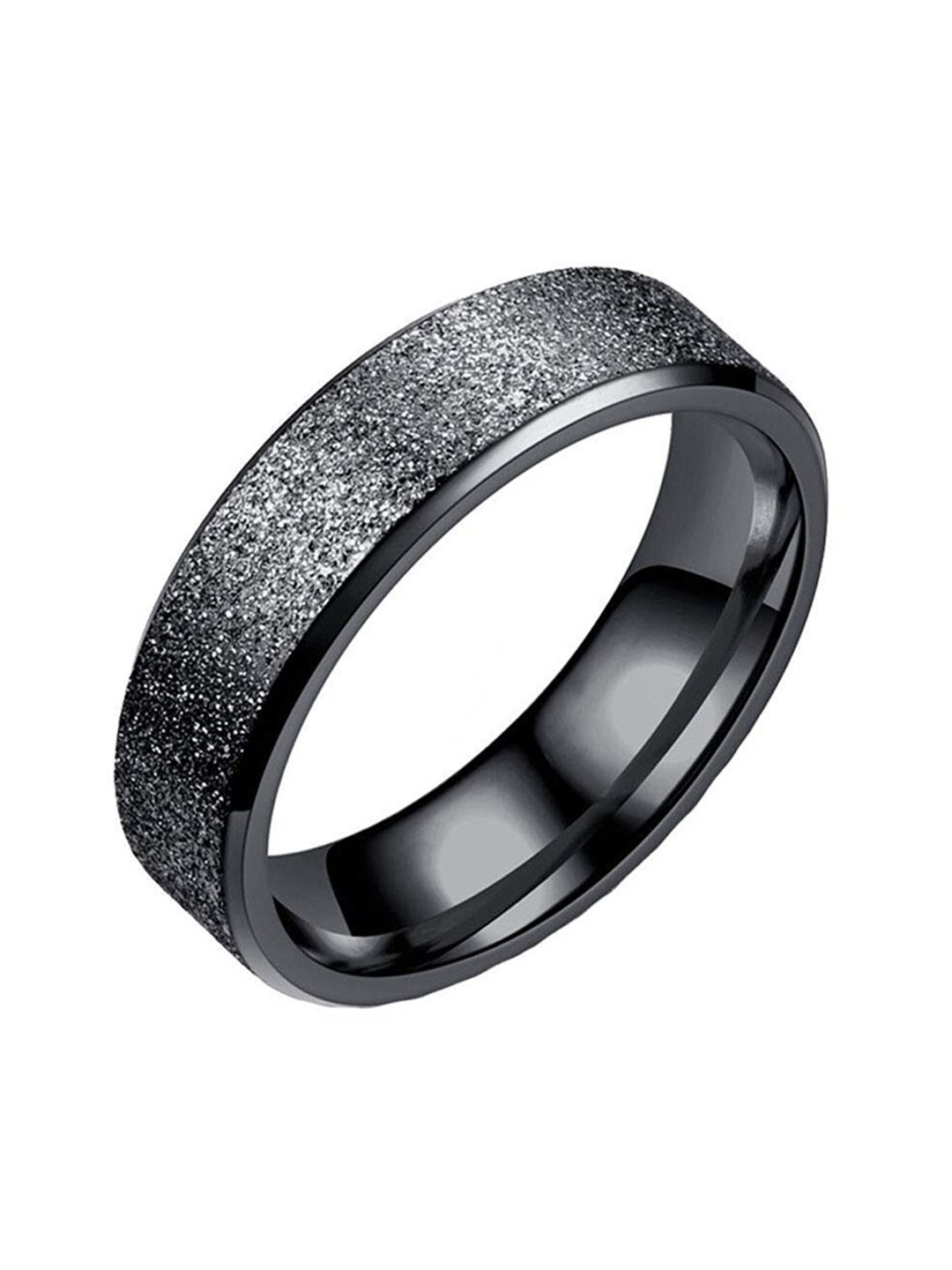 

Yellow Chimes Stainless Steel Adjustable Finger Ring, Black