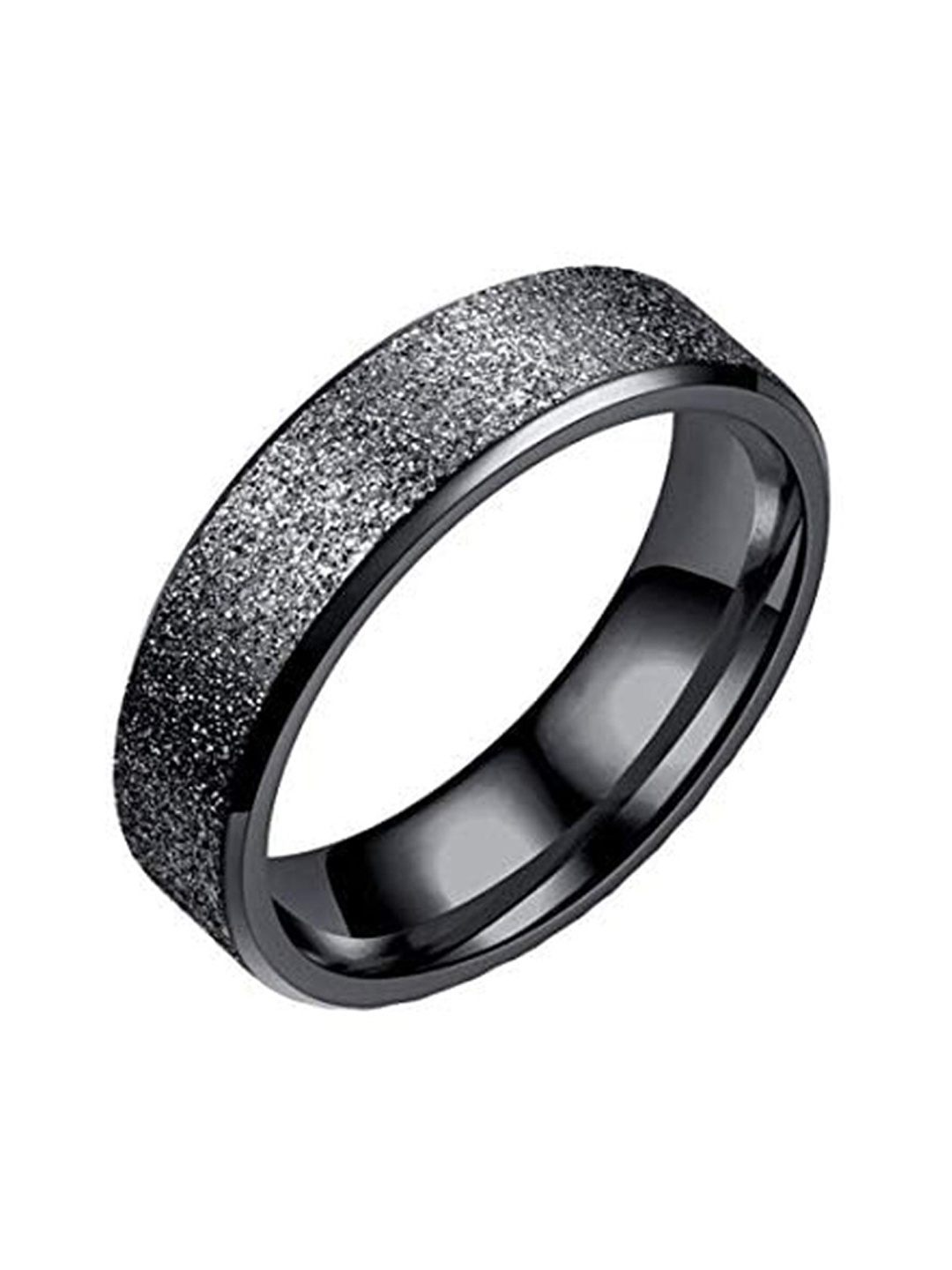 

Yellow Chimes Stainless Steel Finger Ring, Black