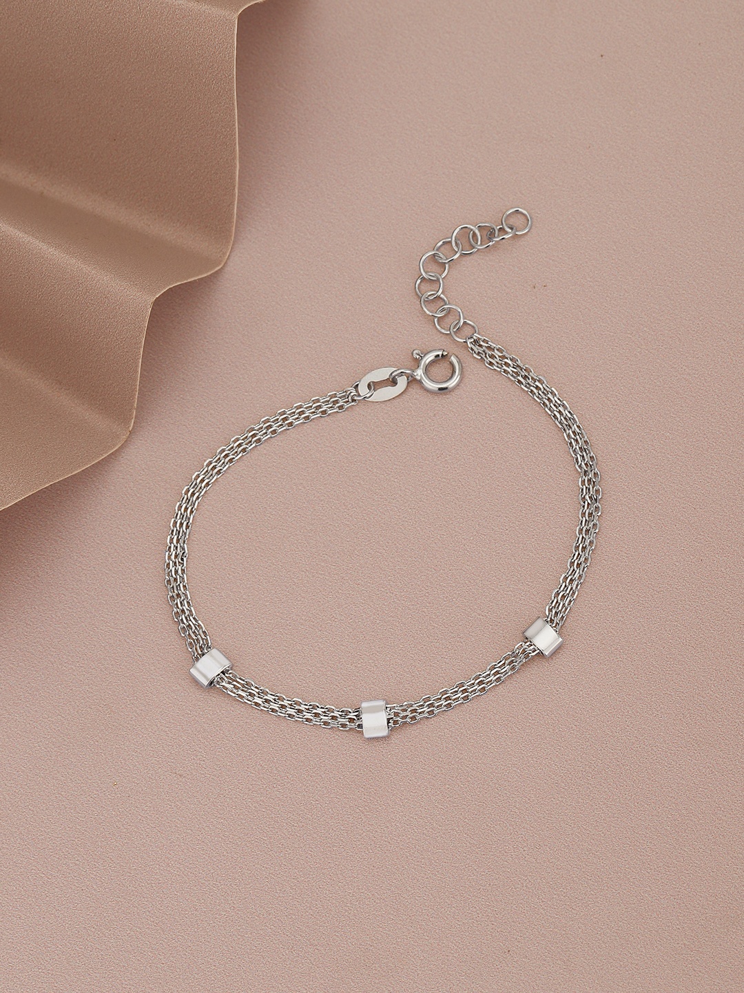 

Carlton London Rhodium-Plated Link Bracelet, Silver