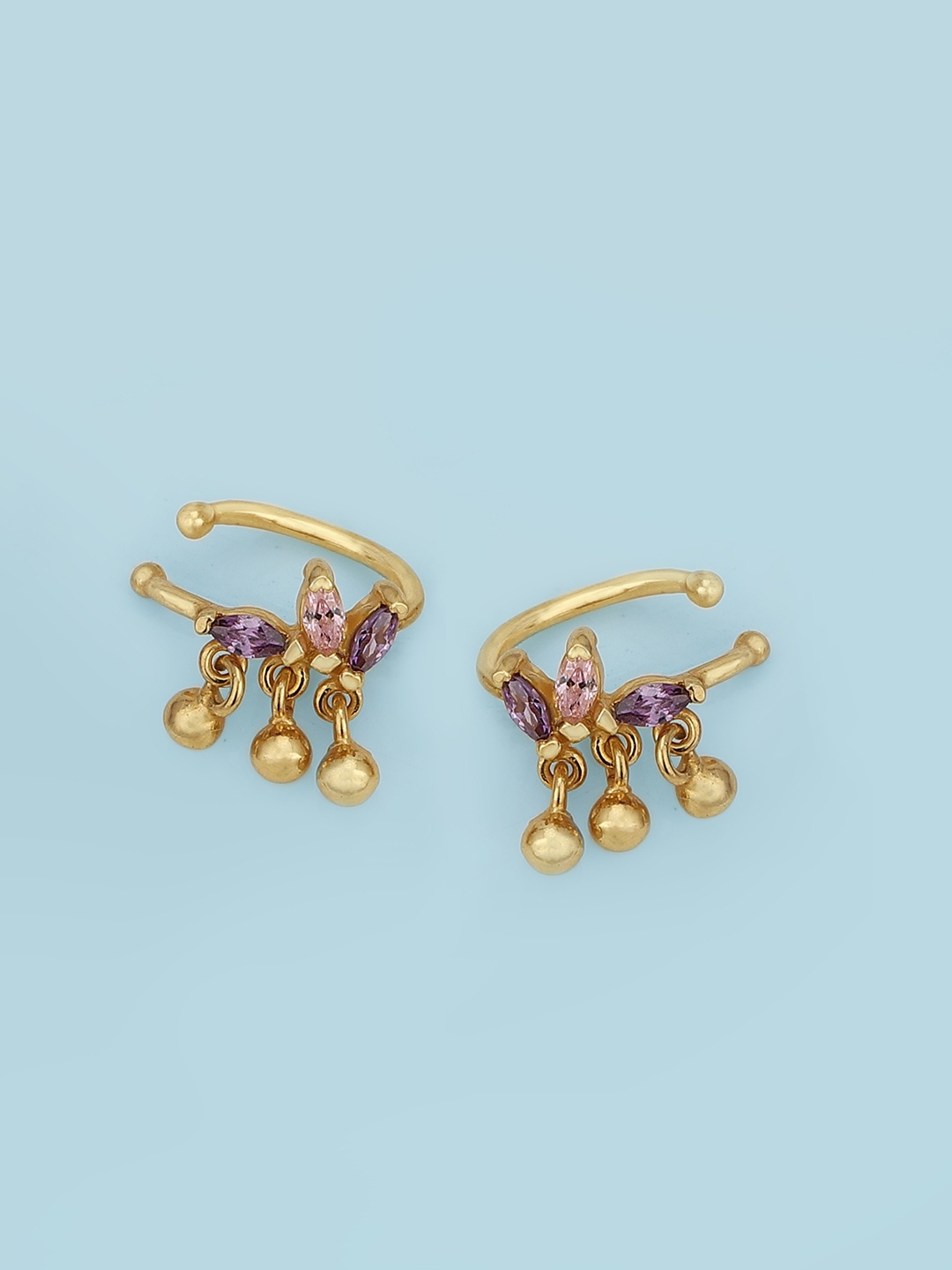 

Carlton London Gold-Plated CZ Contemporary Ear Cuff Earrings