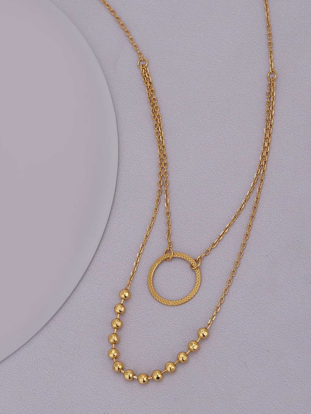 

Carlton London Brass Gold-Plated Layered Necklace