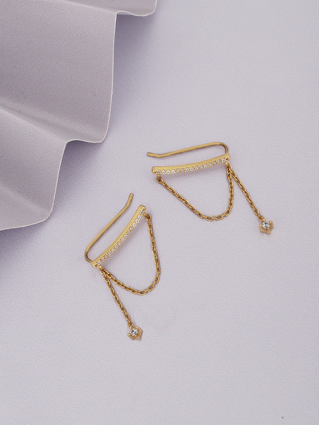 

Carlton London Gold-Plated Contemporary Drop Earrings