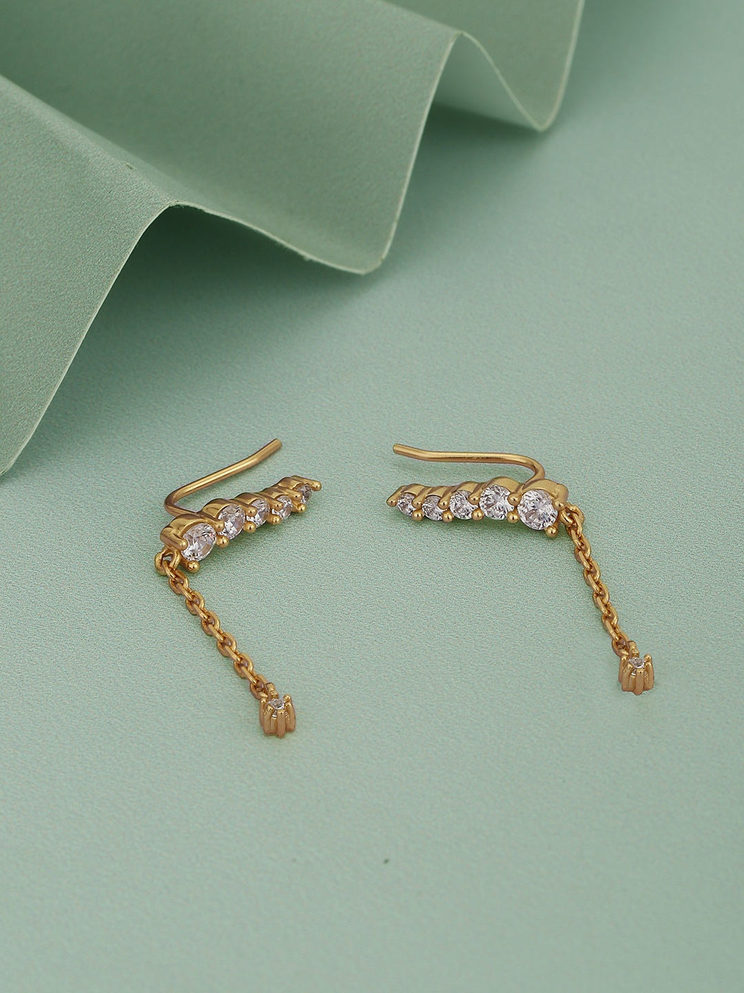 

Carlton London Gold-Plated CZ Contemporary Drop Earrings