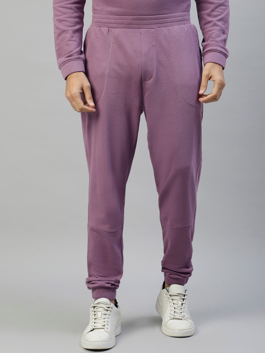 

Slowave Men Mid-Rise Breathable Cotton Jogger, Purple
