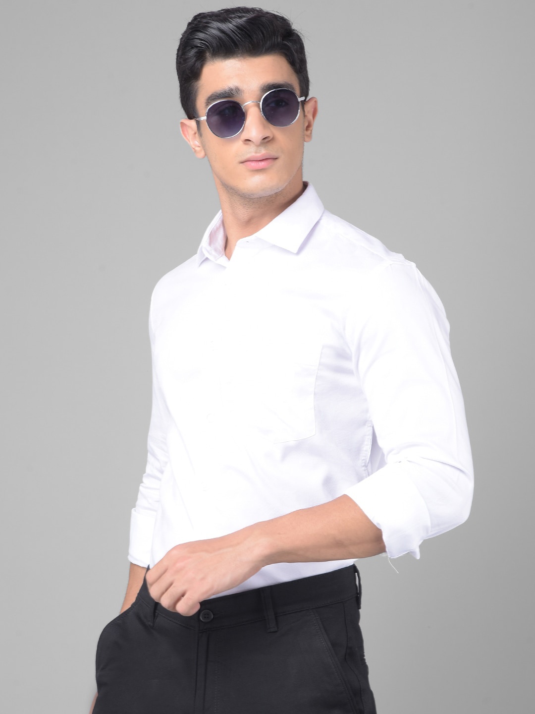 

Crimsoune Club Slim Fit Cotton Casual Shirt, White