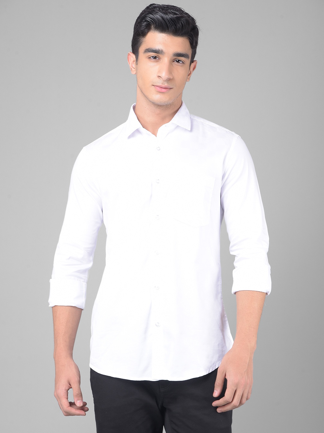 

Crimsoune Club Slim Fit Cotton Casual Shirt, White