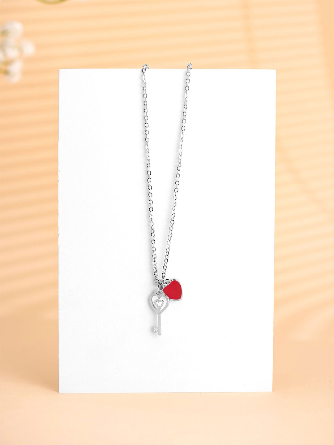 

Yellow Chimes Heart Pendant With Chain, Red