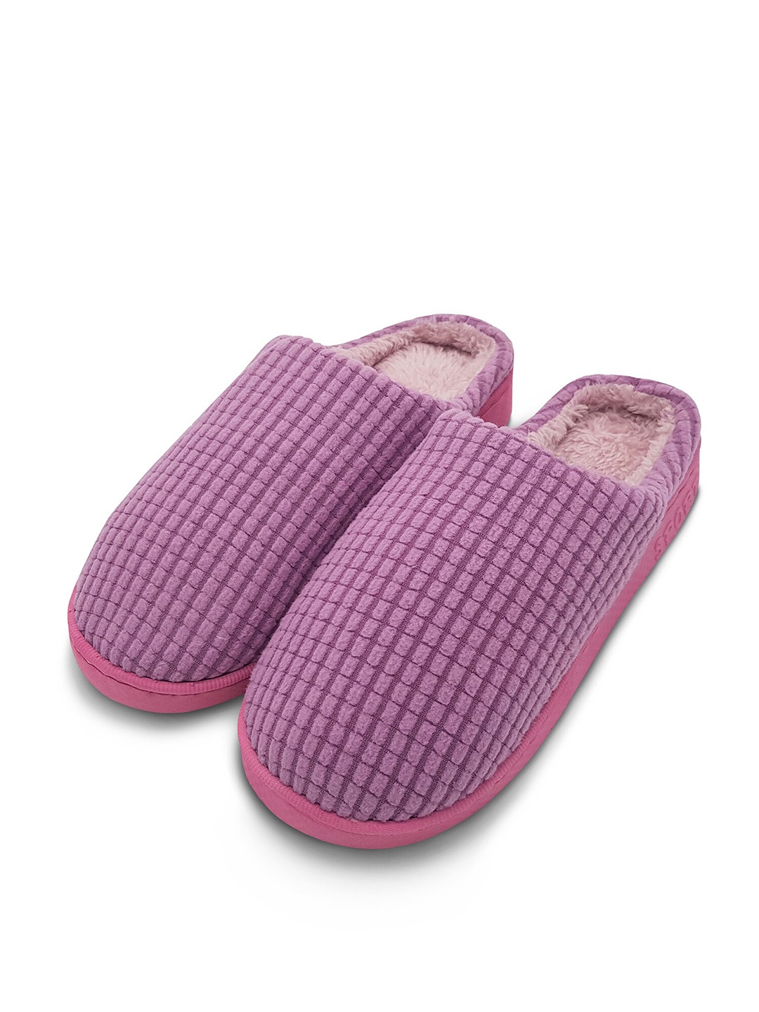 

JENNA Women Self Design Fur Room Slippers, Purple