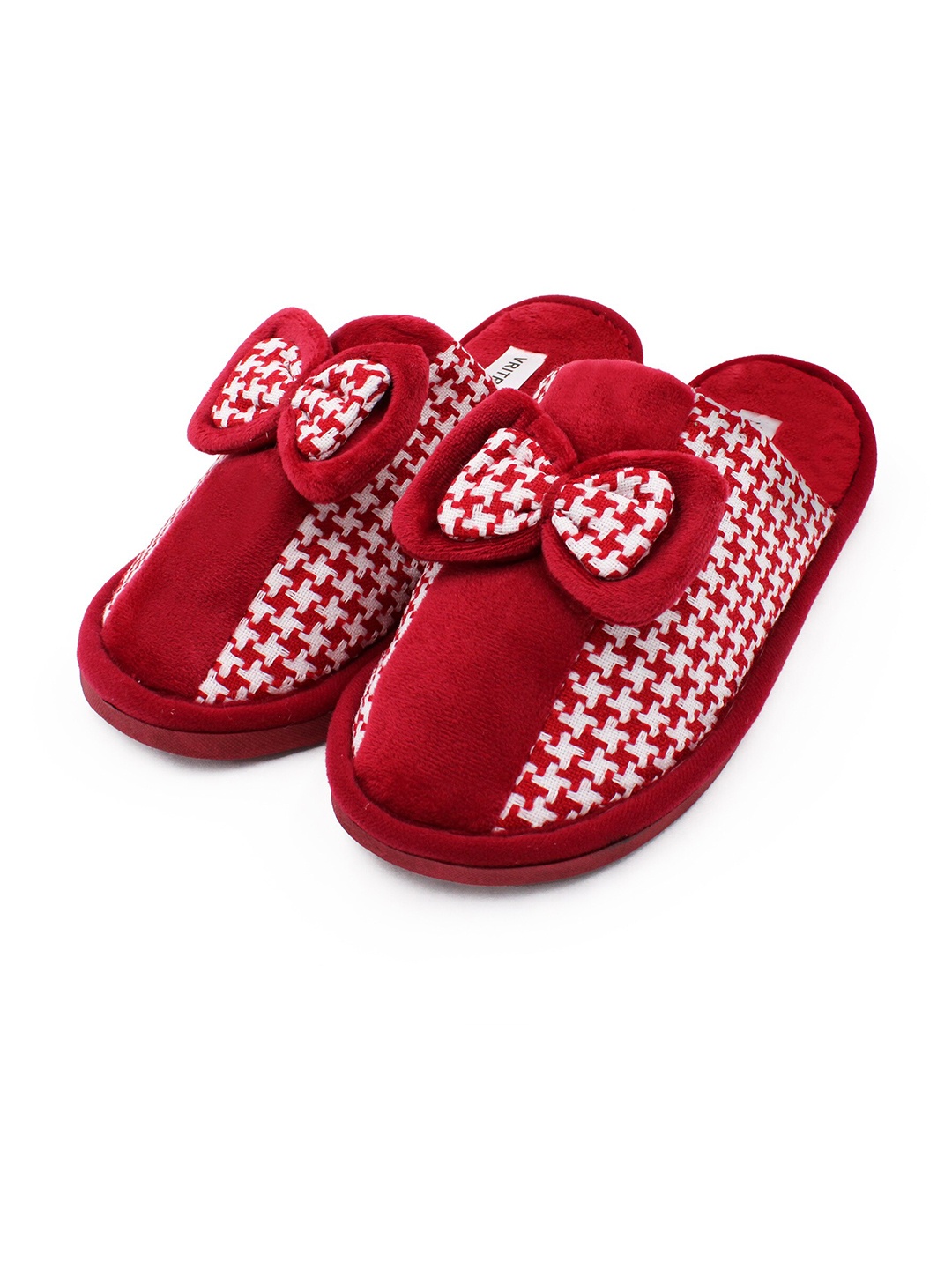 

JENNA Women Red & White Rubber Slip-On