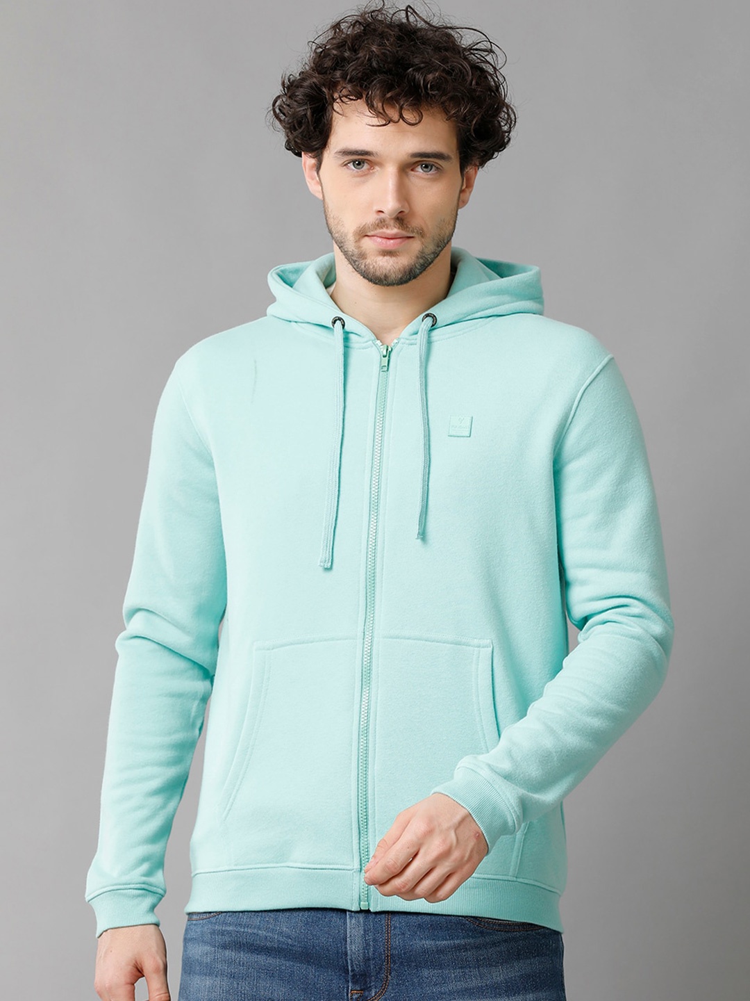 

Voi Jeans Men Green Hooded Sweatshirt