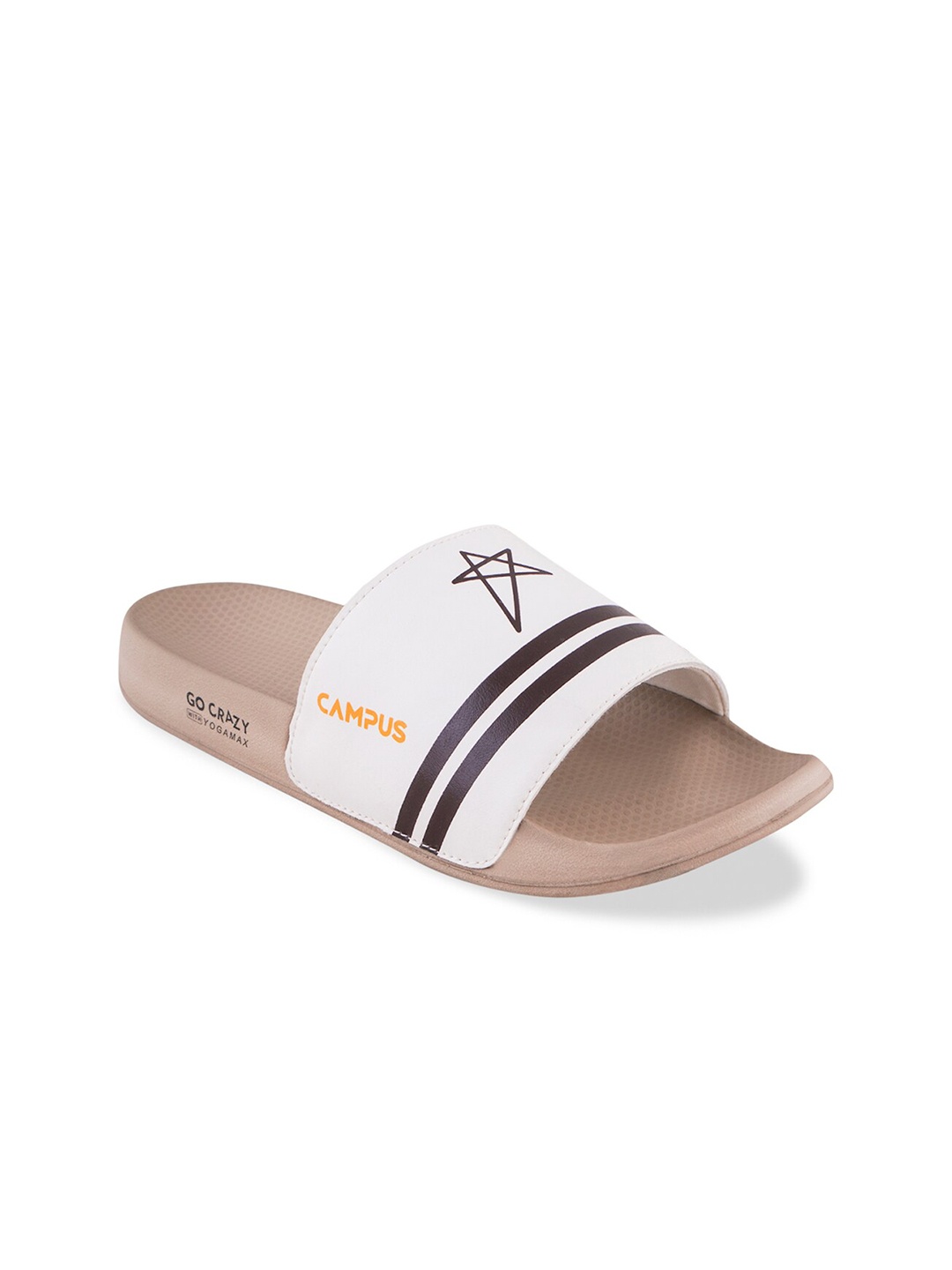 

Campus Men Printed Sliders, Off white