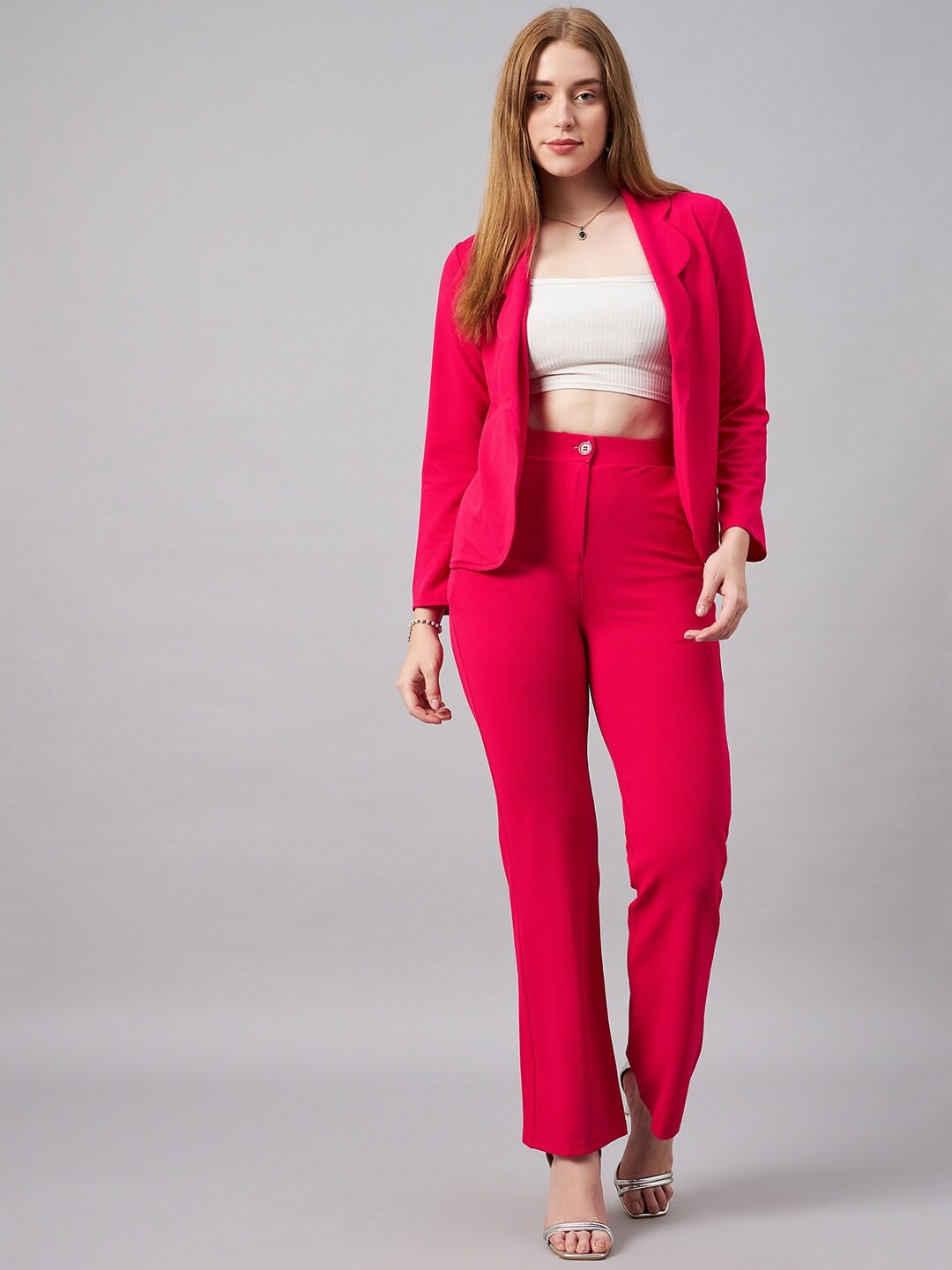 

Chemistry Scalping Blazer With Trousers, Fuchsia