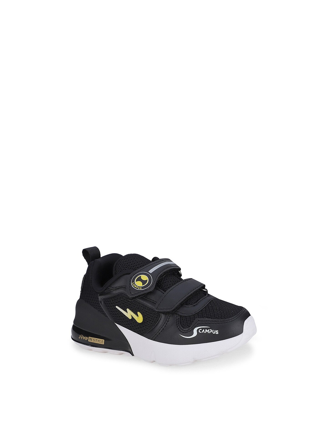 

Campus Kids Textured Velcro Running Shoes, Black