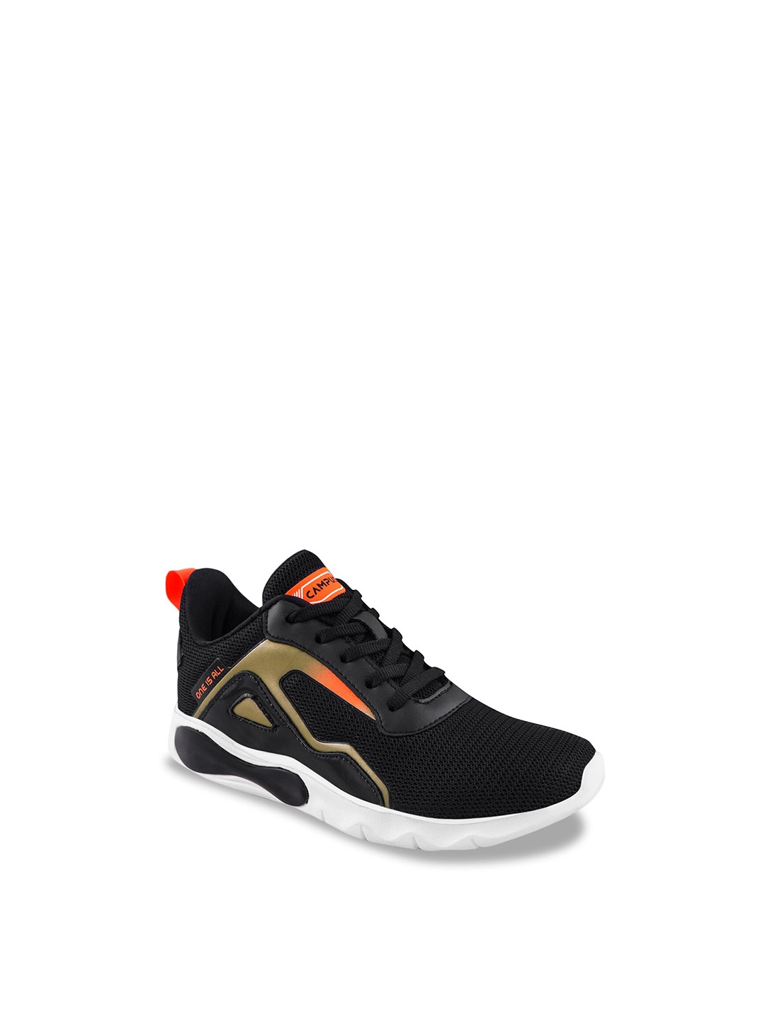 

Campus Kids Textured Lace-Up Running Shoes, Black
