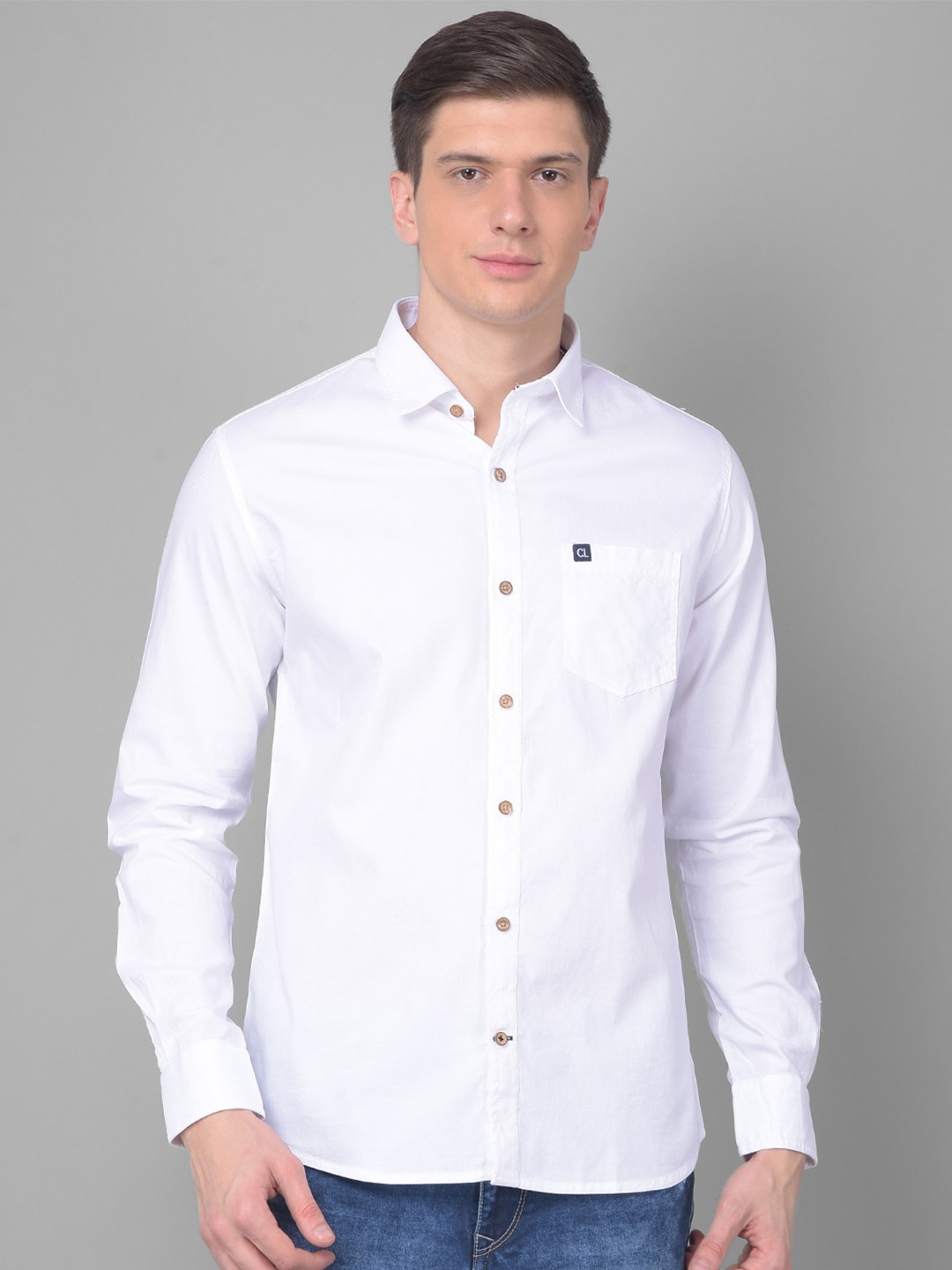 

Canary London Men White Smart Slim Fit Opaque Casual Shirt