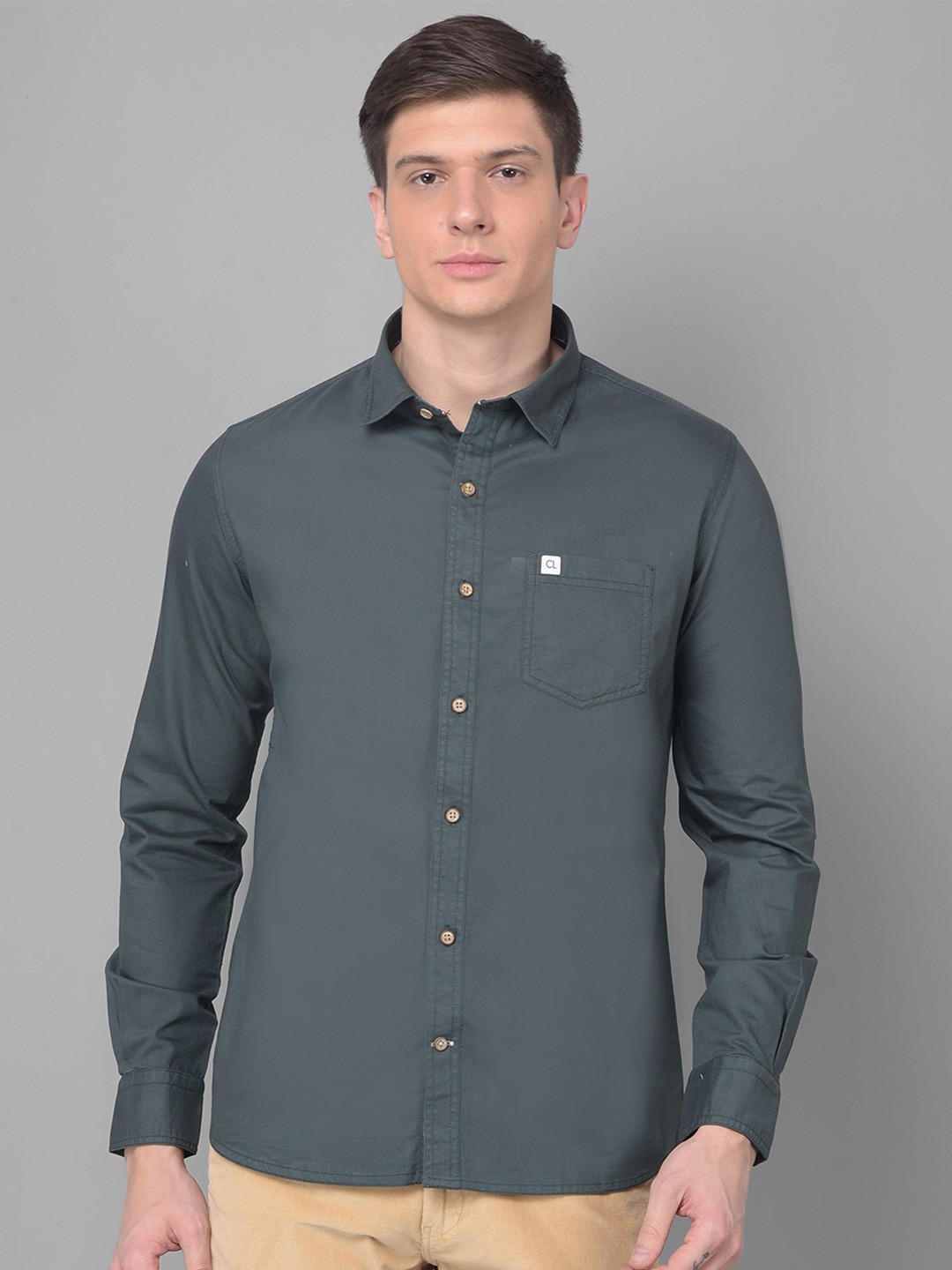 

Canary London Men Green Smart Slim Fit Opaque Casual Shirt