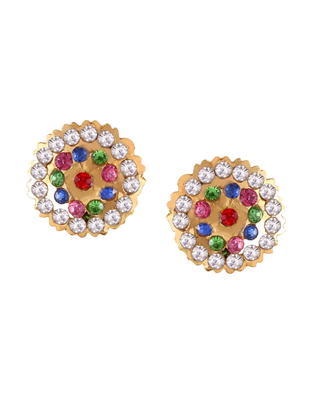 

Vighnaharta Gold-Toned Floral Studs Earrings