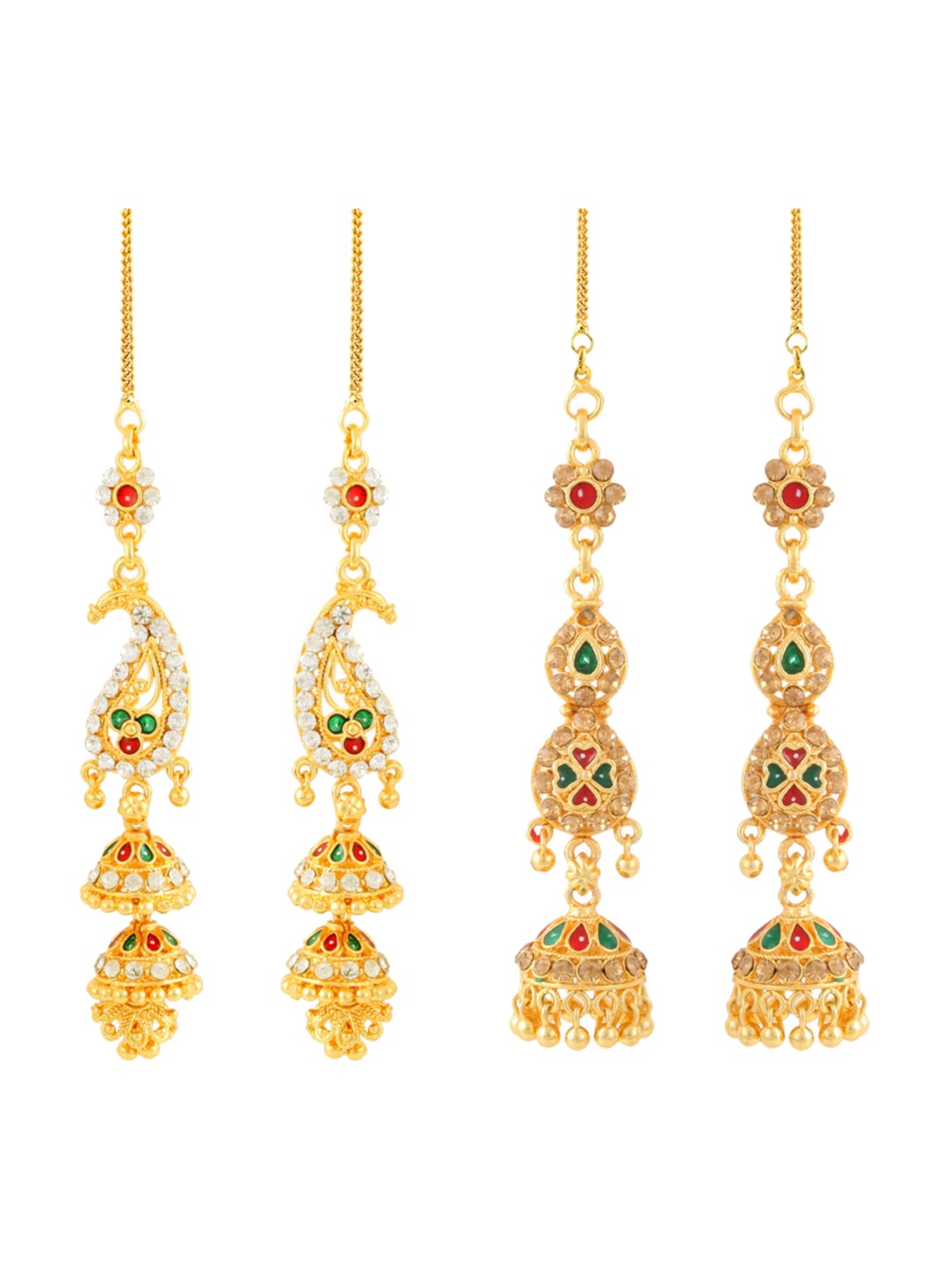 

Vighnaharta Gold-Toned Floral Jhumkas Earrings