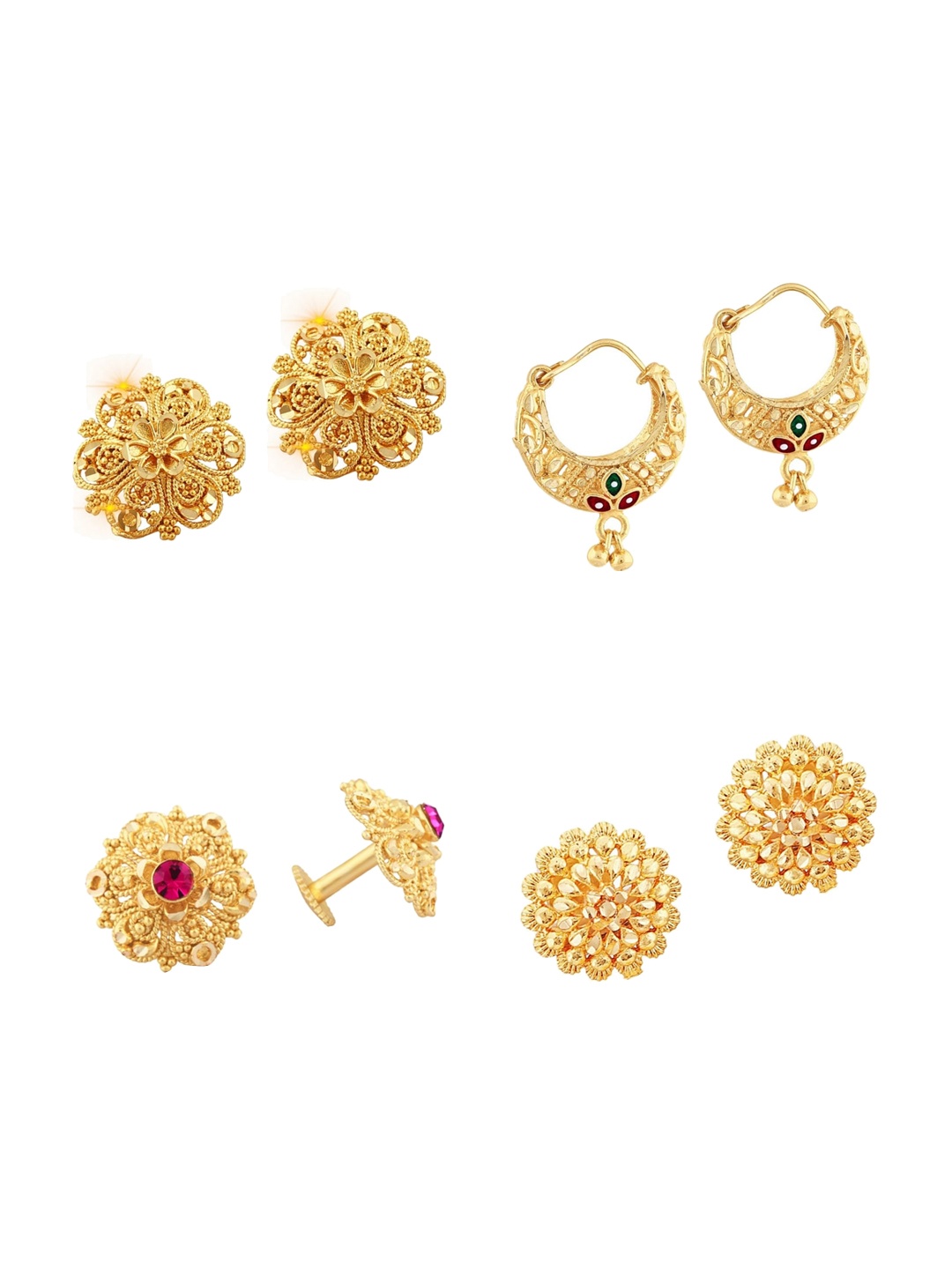 

Vighnaharta Gold-Toned Floral Studs Earrings