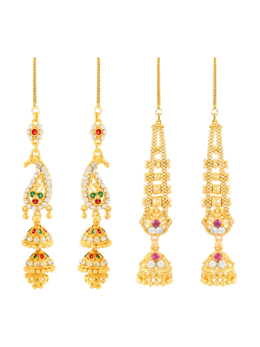 

Vighnaharta Gold-Toned Floral Jhumkas Earrings