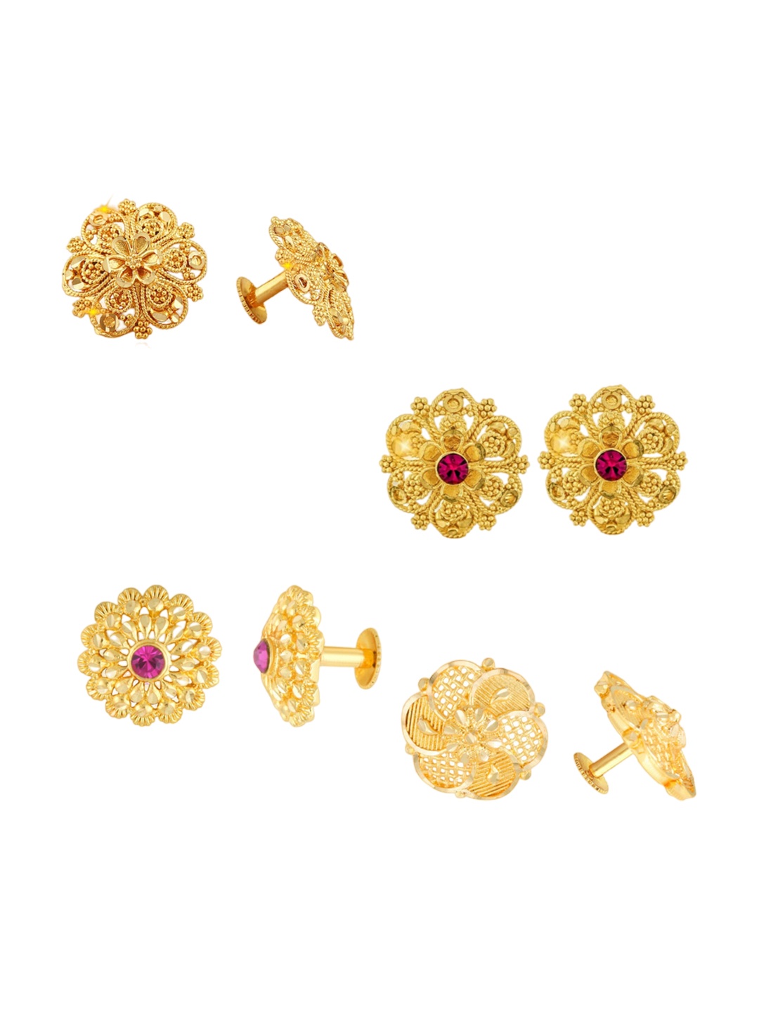 

Vighnaharta Gold-Toned Floral Studs Earrings