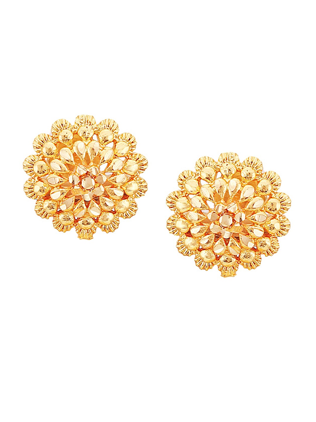 

Vighnaharta Gold-Toned Floral Hoop Earrings