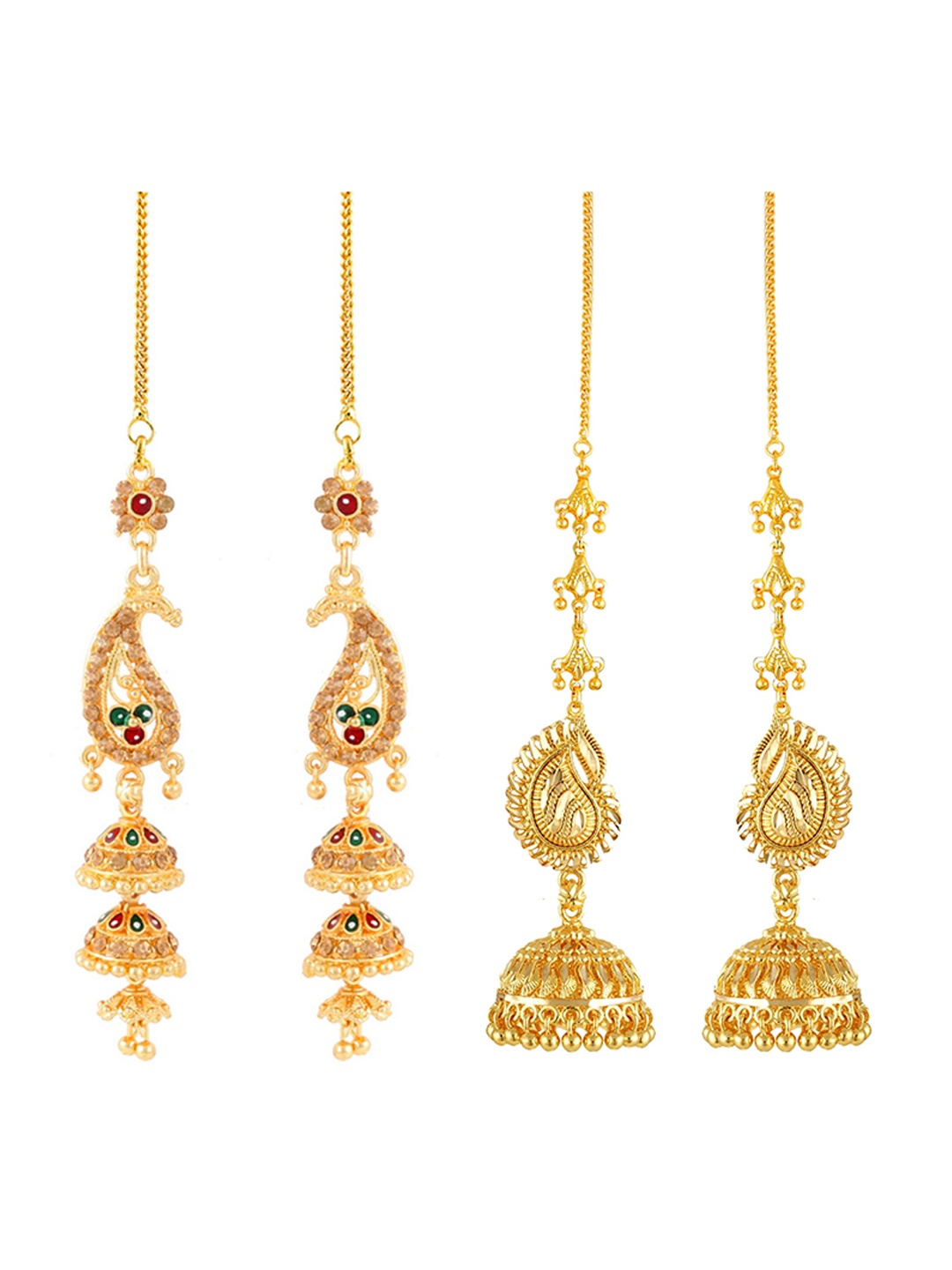 

Vighnaharta Gold-Toned Floral Jhumkas Earrings