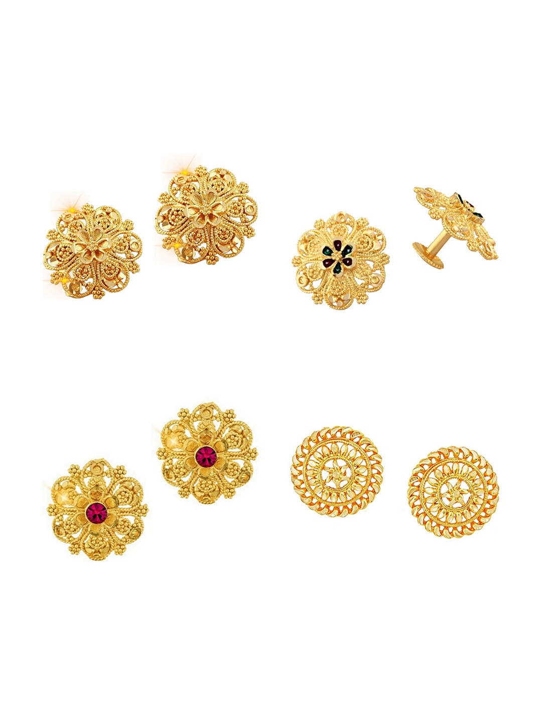 

Vighnaharta Gold-Toned Floral Studs Earrings