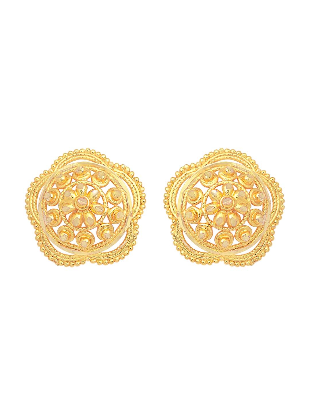 

Vighnaharta Gold-Toned Floral Studs Earrings