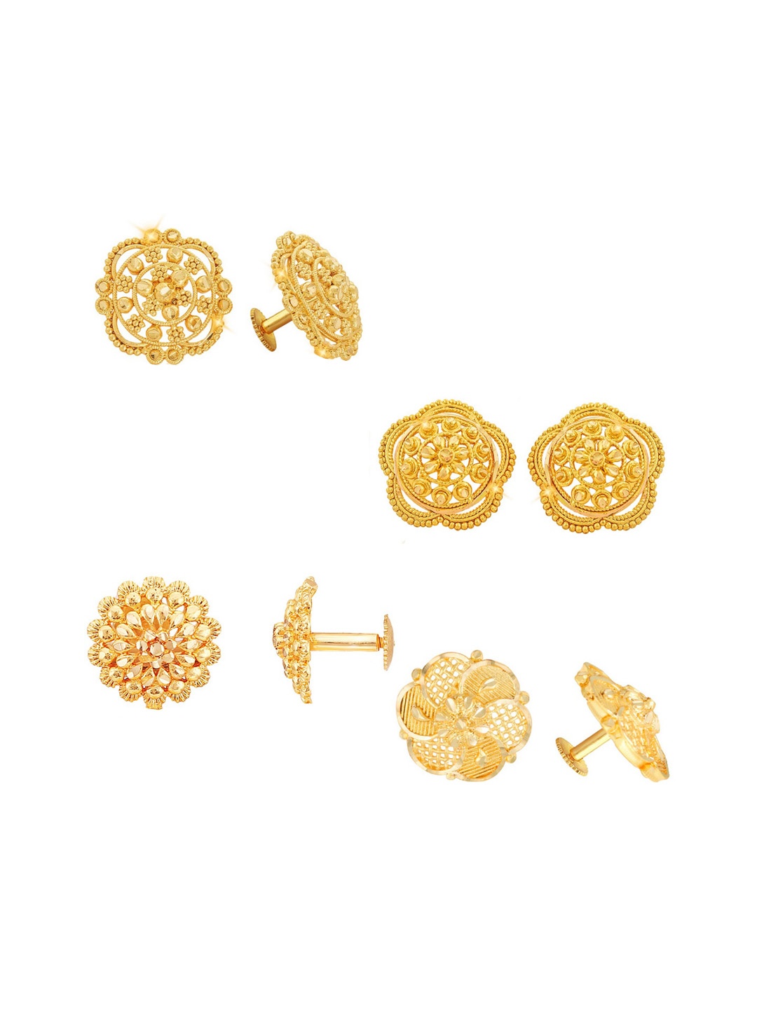 

Vighnaharta Gold-Toned Floral Studs Earrings