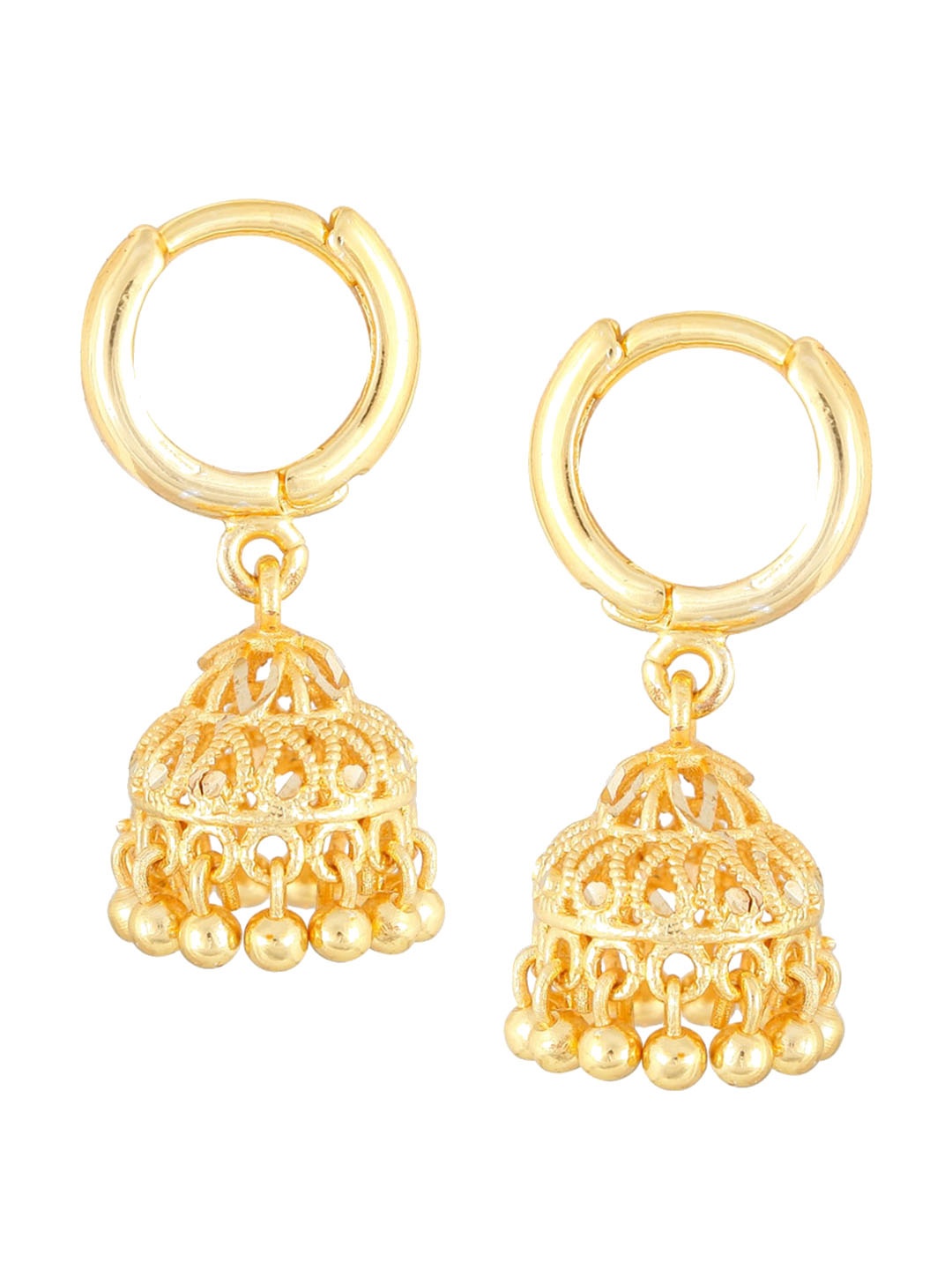 

Vighnaharta Gold-Toned Floral Jhumkas Earrings