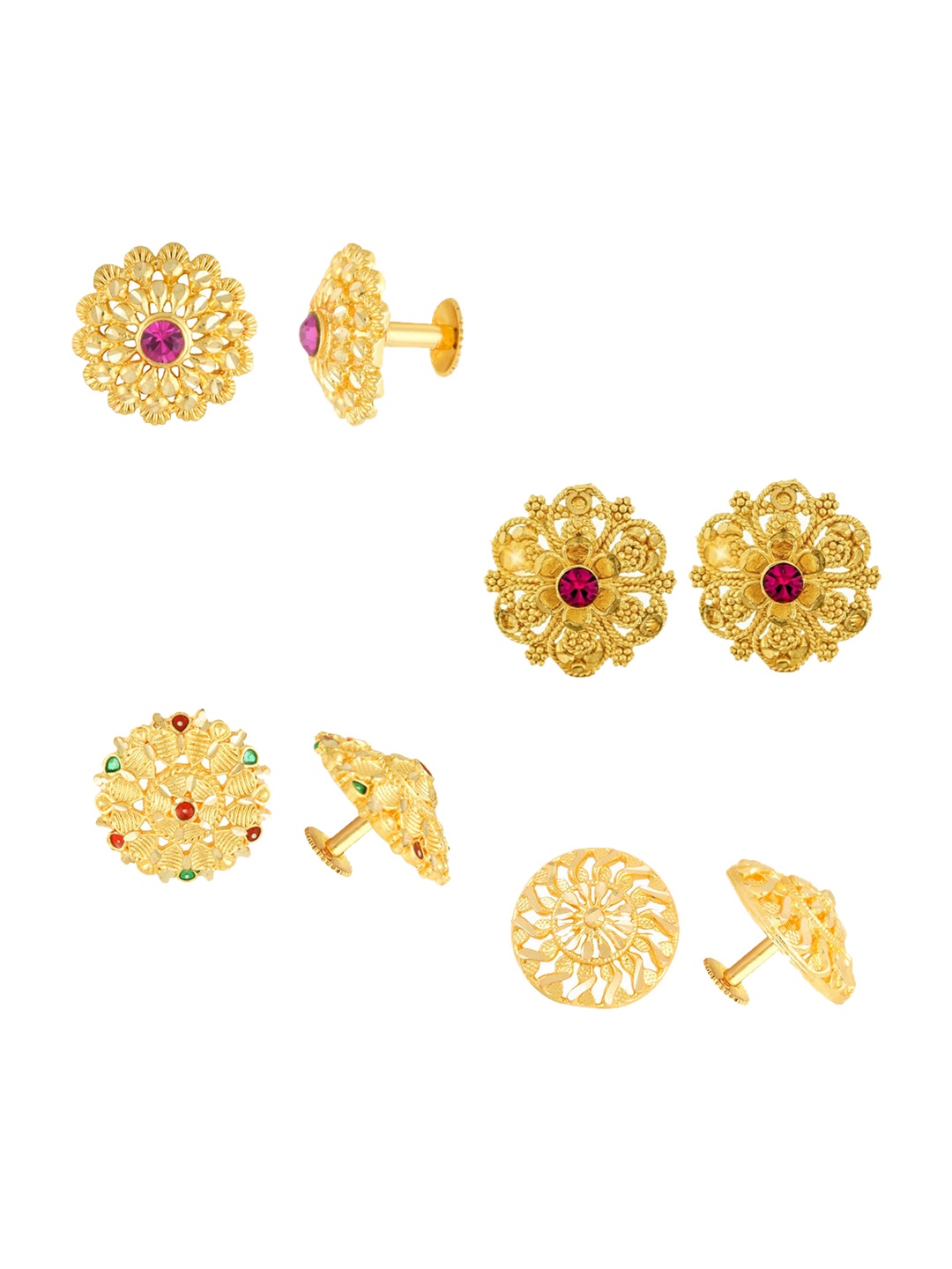 

Vighnaharta Gold-Toned Floral Studs Earrings
